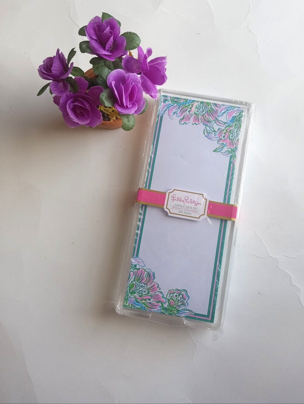 Lilly Pulitzer Acrylic Note Pad Set 200 Sheets Stationary Office